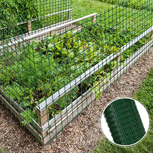 Preboun 2 x 164 ft Plastic Mesh Fence Plastic Safety Fence Roll Reusable Animal Construction Barrier Netting Temporary Pool Fencing Snow Fences for Construction Animal Garden Fencing(Green) - size: 2 x 164 ft