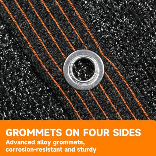 90% Shading Rate 20'x30' Black Shade Cloth,UV Resistant Durable Mesh Tarp with Grommets&Reinforced Edges, Shade Net Using for Plants Cover, Greenhouse, Dog Kennel, Patio, Chicken House - size: 20'x30'