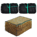 Riakrum 2 Pcs 47 x 20 x 20 Inch Large Square Bale Hay Net Horse | 5 Mm Mesh Fits 47x20x20 in Bales, Slow Feeder Cuts Waste, Black Net for Horse Mule Goat Cattle, Durable Feeding Bags