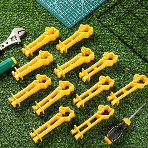 Outus 50pcs Reversed Extender Electric Fence TPost Insulators Snap, Yellow | Fit T Post Insulators, for Electric Fence Wire, Yard Agricultural Ranchers Farm - color: Yellow