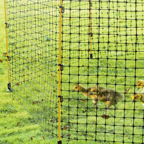48In/4FT Fiberglass Step-in Electric Fence Posts | 5 Clips, Holds Wire, Poly Tape, and Poly Rope, Livestock Control | Lightweight, Anti-Rotation