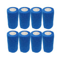 4" Cohesive Flexible Bandage Wrap – Blue - 8 Pack | Self-Adherent Vet Tape for Animal Use | Breathable, Easy Tear, No Clips Required | Ideal for Horses, Dogs, Livestock, Pets - color: Blue