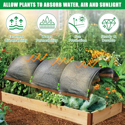KJX 78.7"x39.4" Garden Shade Kit, 70% Garden Sun Shade Cloth with Hoops | Garden Shade Kit for Plants Heat Protection, Raised Garden Bed Shade Cover Plant Sun Shade for Outdoor Plants Vegetables - size: 78.7"x39.4" Shade Cloth-1 Pack