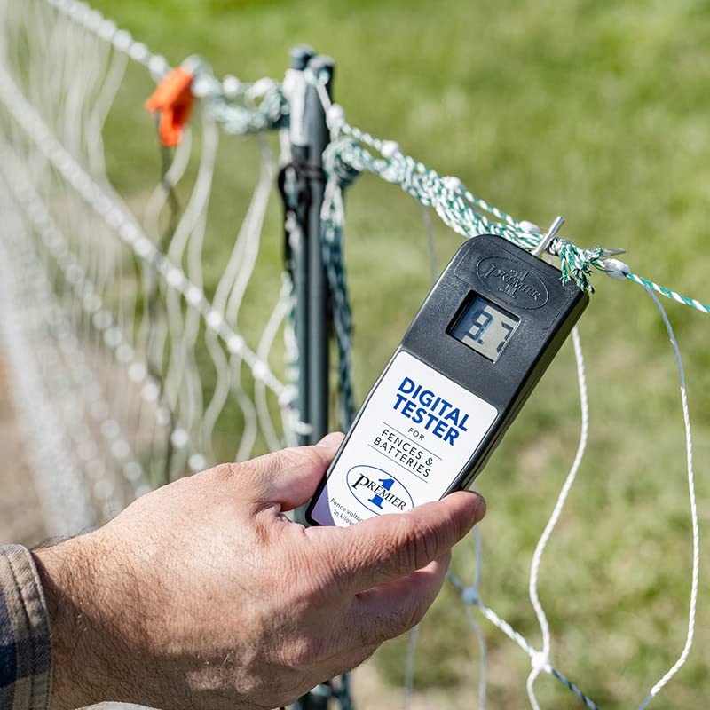 Premier 1 Dual Electric Fence & 12V Battery Digital Voltage Tester | Checks energizer, fence & 12V battery voltage in one device. Simplifies troubleshooting. No need for separate testers.