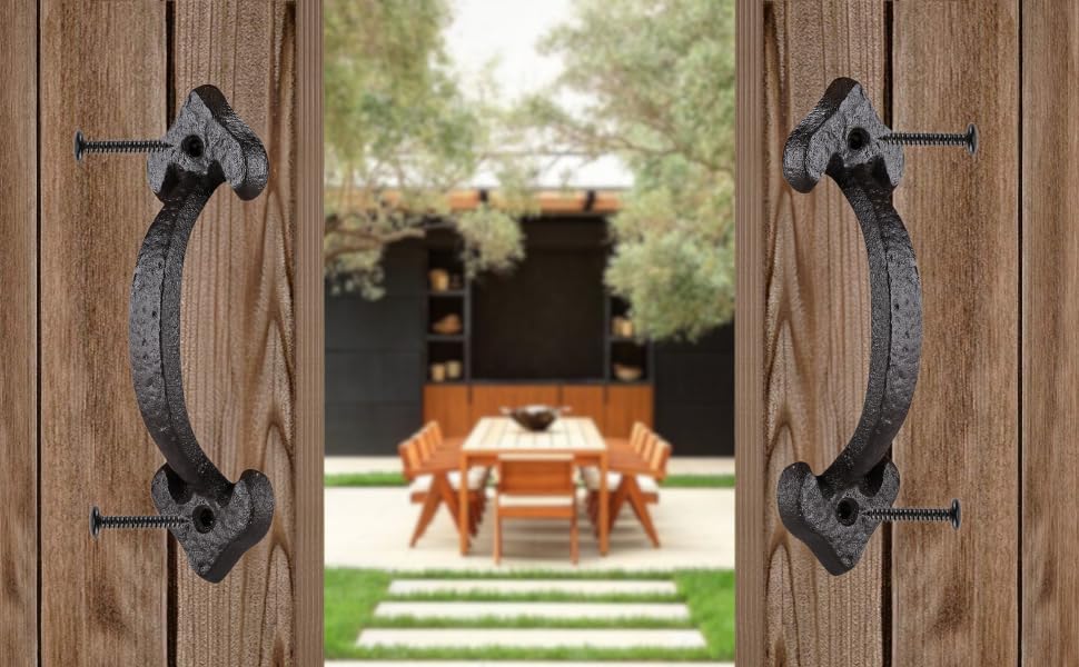 2-Pack 7 Inch Heart Barn Door Handle - Black Cast Iron Pull for Sliding Doors, Gates, Sheds, Fences, Closets - Indoor Outdoor Farmhouse Hardware - size: 7" - 2 Pack, style: Heart