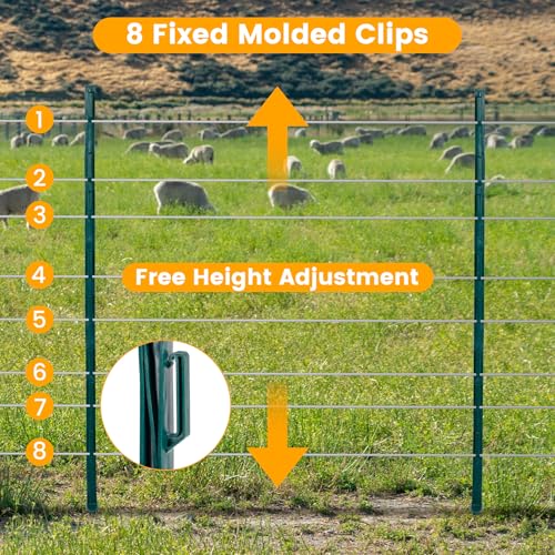 Electric Fence Posts 50 Pack, Green 48 inch Step in Fence Posts | Temporary Plastic Fence Posts for Farm, Sturdy Fencing Post for Garden Yard - color: Green, size: 48 INCH-50 PCS