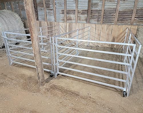 Aluminum 5 FT X 10 FT 6 Rail 40" Wall-Mounted ADD-ON Sheep & Goat STALL KIT Pen