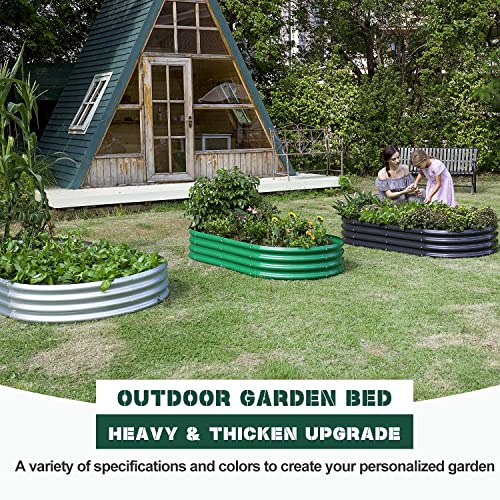 Land Guard Galvanized Raised Garden Bed Kit, Planter Boxes Outdoor, Oval Large Metal Beds for Vegetables(Brown)…… - color: 4-brown, size: 4×2×1ft(1pcs）