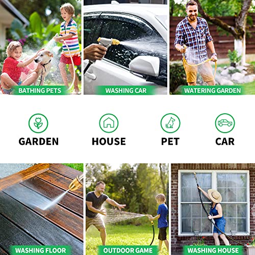 AUTOMAN Garden Hose Nozzle Sprayer - High Pressure 100% Metal Water Spray Nozzle With 4 Patterns - Heavy Duty for Watering Plants, Lawns, Washing Cars & Pets - style: 4 Patterns