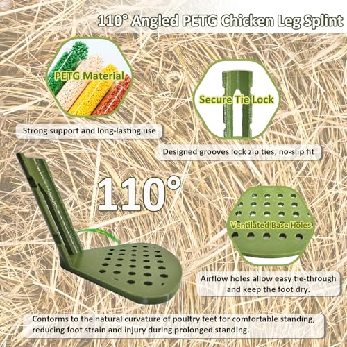 6 Sizes Chicken Leg Splint Set, Poultry Leg Brace for Chickens, Ducks & Geese, Bumblefoot, Curled Toes & Broken Legs Support Injury Recovery