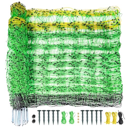 PPOLB Electric Poultry Fence Netting - 164'L x 47.5" H, Portable Movable Nets Mesh for Chickens, Ducks, Geese, Rabbits, Electric Fencing for Backyards, Homesteaders, Farms Ranches, and Gardens - size: 164'L x 47.5"H Poultry