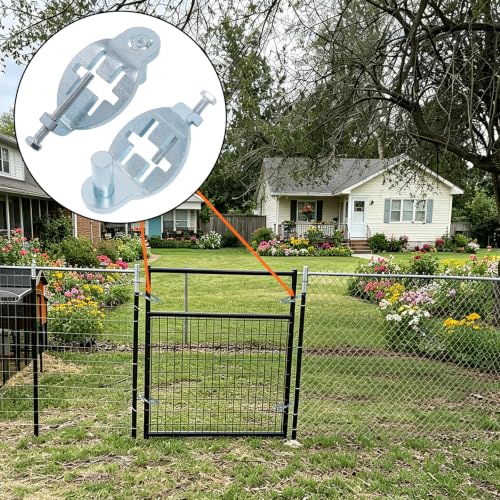 T-Post Gate Hinge Pins, 5/8" Pin Shank Compatible with Metal T Post, Galvanized Steel, Ideal for Chain Link Gates, Farm & Backyard, 2-Pack