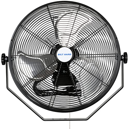 BILT HARD 4600 CFM 20 in. Industrial Wall Mount Fan, 3-Speeds High Velocity Wall Fan with Sealed Motor, Heavy Duty Metal Barn Fans for Garage, Commercial, Greenhouse, Warehouse & Shop Use - size: 20 inch