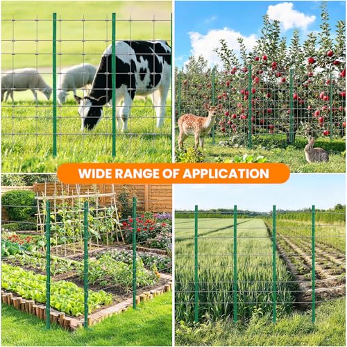 25 Pack Electric Fence Posts, 48 Inch (4 FT) Temporary Plastic Step-in Fence Post for Electric Fencing and Yard Protection
