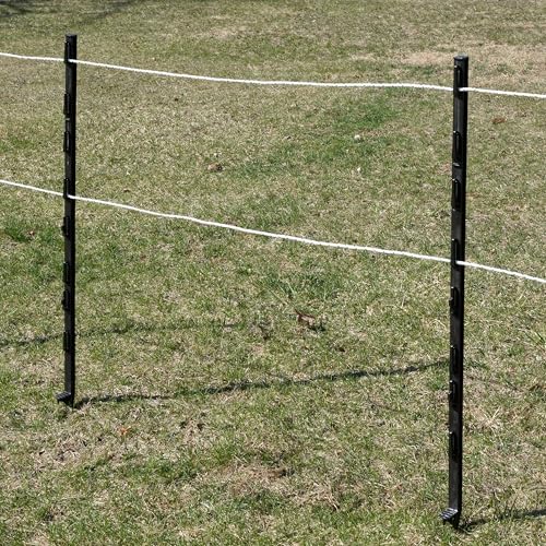Zareba Step-In Electric Fence Posts, 4 ft, 50 Pack, Black | Durable and hold 2in of Wire or Poly Tape - style: 50 Black Posts