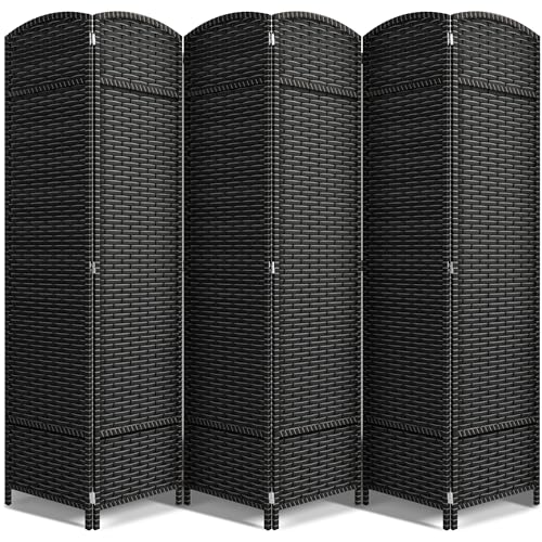 Sorbus Foldable Room Divider, Mesh Privacy Screen (6 Panel, Grey White) | Folding screens, dividers for rooms, double-hinged panels; freestanding partition for bedrooms, offices and shared areas - color: Grey White, size: 6 Panel