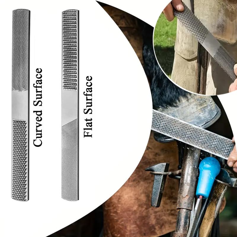 10 inch Farrier Tool Kits, 8 Piece, Horse Goat Hoof Trimmers | Carbon Steel Nippers Shears Nail Clipper, Mini Rasp Hoof File, Professional Farriers Hoof Nipper Cutter Handle Knife