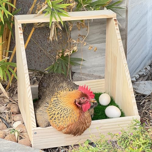 Irieiply 6 Pack 12"x12"x1.2" Chicken Nesting Pads for Laying Eggs, Washable Artificial Spring Grass Carpet Synthetic Turf Mat Nest Box Bedding for Chicken Coop