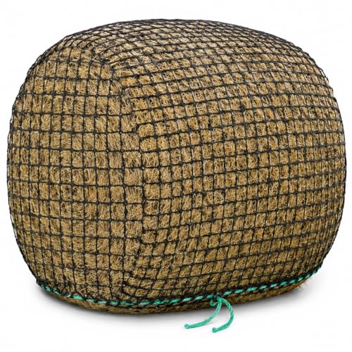 6x6 ft Round Bale Hay Net for Horses & Livestock - Slow Feeder Hay Net with 2 inch Mesh, Knotless Design, Durable Heavy-Duty (6 * 6 ft)