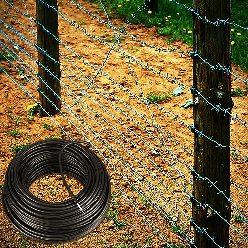 Kanayu Electric Fence Wire Double Insulated,Black,100 Ft, 14 Guage | Underground Fence Wire, Hard Core Cable, Spooled on Plastic Reel - size: 100 Ft, 14 Guage