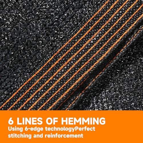 90% Shading Rate 10'x20' Black Shade Cloth,UV Resistant Durable Mesh Tarp with Grommets&Reinforced Edges, Shade Net Using for Plants Cover, Greenhouse, Dog Kennel, Patio, Chicken House - size: 10'x20'