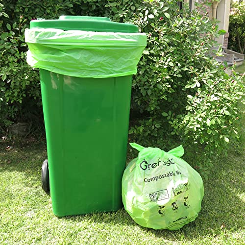 Compostable Bags,Trash bags 13+ gallon tall kitchen, Compostable Trash Lawn & Leaf Yard Waste Bags,Kitchen Compost Trash Bin Compatible,Extra Thick1.01 Mills,Certified by BPI and OK Compost - color: 13G-100count
