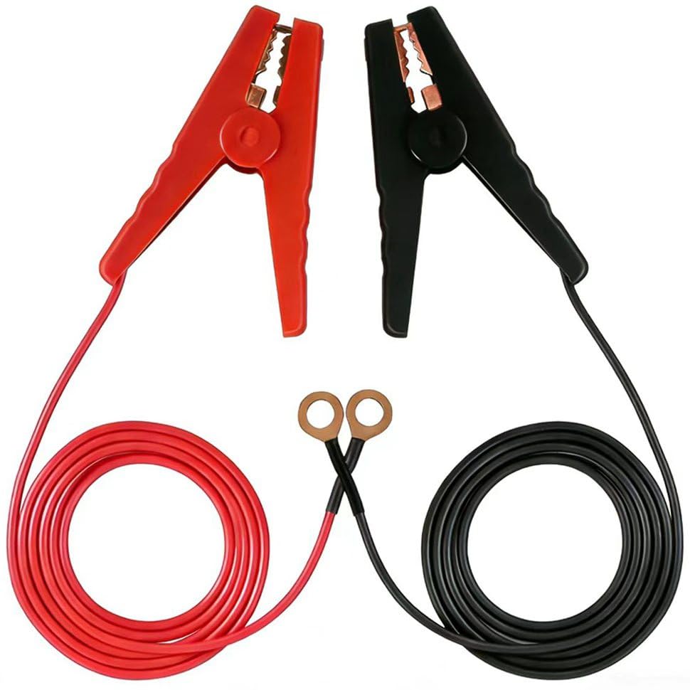 6.6ft Electric Fence Jumper Cable, Copper Wire Connectors with Alligator Clips for Energizer, 2PCS - color: 6.6Ft