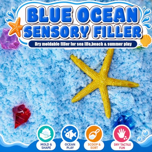 Blue Latex Sensory Bin Filler, Ocean Sensory Bin, Underwater World Sea Life Theme, Summer Sensory Play Water Beads Alternative for Toddlers 1-3 - color: blue
