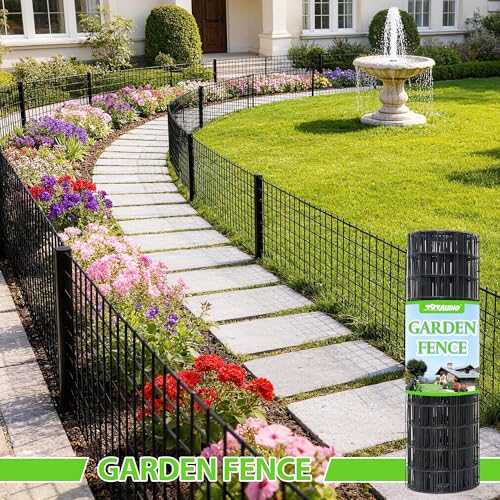 Black PVC Coated Welded Wire Fencing,2"x4" 14 Gauge,60inch H x 50ft L Garden Wire Fence Roll,2/3/4/5/6ft Tall x 50/100 ft Long Vinyl Coating Metal Wire Mesh for Yard,Farm,Dog,Vegetable Protection - color: Black, size: 2"x4" 60inx50ft