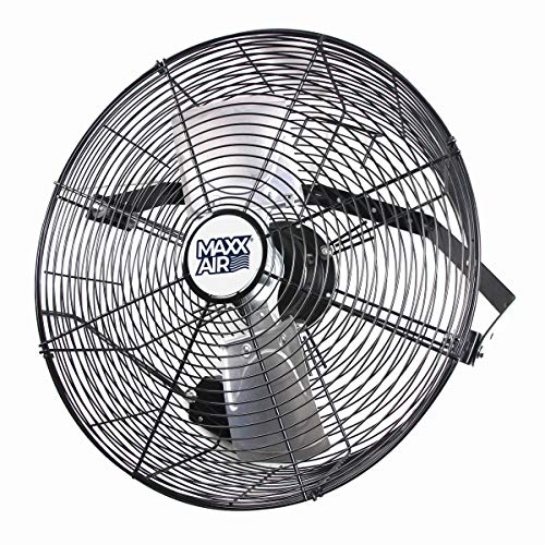 Maxx Air Wall Mount Fan | 18" Commercial Grade Fan for, Garages, Shop, Barns and Patios for Outdoor Use | Easy Operation and Powerful 1,450 CFM | Industrial Wall Mount - size: 18" Industrial Wall Mount