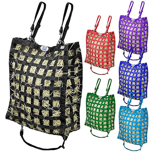 Derby Originals Superior Slow Feeder Horse Hay Bag with Super Tough Bottom and 1 Year Warranty - color: Black