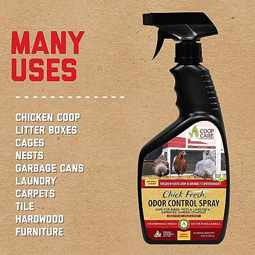 Chick Fresh Odor Eliminator for Backyard Chickens. Makes 1 Gallon of Solution Eliminates Coop, Brooder Odor, Etc. Concentrate w/ 128 oz Empty Sprayer - size: 1 Gallon