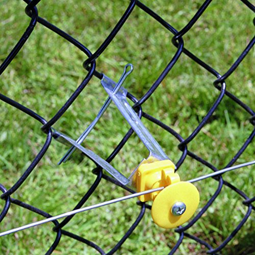 Zareba Chainlink Insulator for Electric Fencing - 10 Insulators Included - Heavy Duty, Durable - For Chain Link Fence - Yellow for Easy Visiblity - ICLXY-Z, 10 Pack - size: 1 Bag