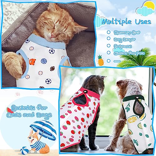 Kacctyen 6 Pack Cat Recovery Suit After Surgery Anti Licking,Fruit,Medium | E Collar Alternative for Spay Wounds, Breathable Post Neuter Protection, Prevents Scratching, Comfortable Onesie for Kittens - size: Medium, style: Fruit