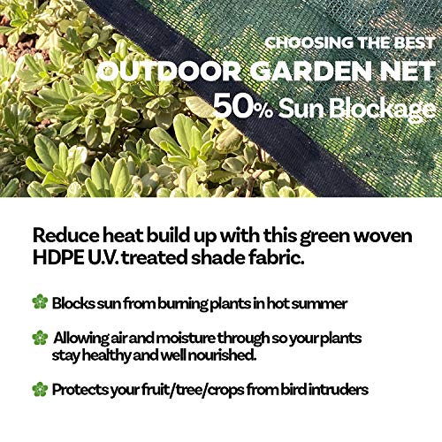 Alion Home HDPE 50% Sun Block Garden Netting Mesh - (6' x 6', Green) - color: Green, size: 6' x 6'