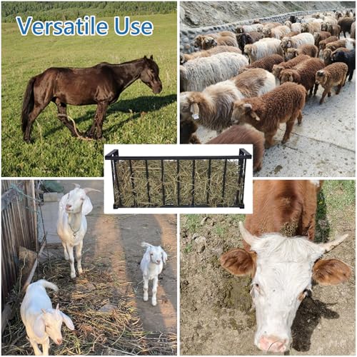 2Pcs Wall Mount Hay Rack 25 Gallon | 40'' Long Livestock Hay Feeder Carbon Steel Hay Feeder for Sheep, Goats, Horses, Indoor Outdoor Uses - size: 25INCH(2PCS)