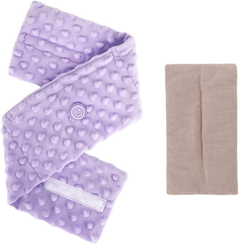 Colic and Gas Relief for Newborns and Infants, Heated Tummy Wrap | Baby Swaddling Belt with Soothing Warmth, Flaxseed Natural Relief for Upset Stomach in Babies and Toddlers, 0-3 Years (Puple) - color: Purple