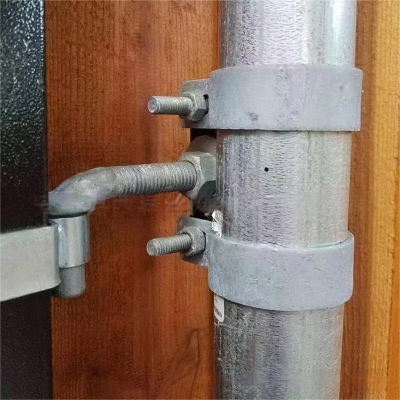 J-Bolt Post Hinge with 5/8" Hinge Pin Galvanized Post Gate Hinge for Chain Link Fence, Washers & Nuts Included (6" (4 Pcs)) - size: 6" (4 Pcs)