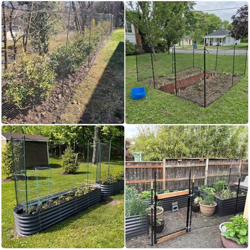 Plastic Mesh Fence 55gsm Thicker Temporary Deer Fencing, 4x75ft | Heavy Duty Black Plastic Fencing, Garden Netting Against Bird Deer Dog Chicken Critter Barrier, Safety Fence, Reinforced Edge - size: 4 x 75 Feet