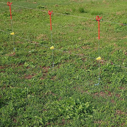 25-Pack Screw-Tight Electric Fence Round Post Insulator, Yellow | Wire Holding ·Two-Piece Design · Fits Round Posts · For Wire & Polywire - color: Yellow