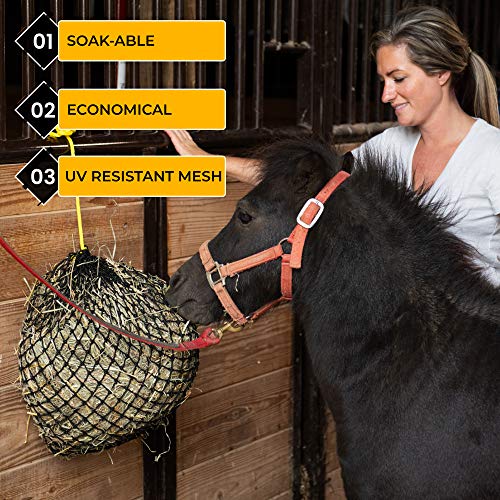 Extra Small Slow Feed Hay Net with 1 inch Holes, Easily Holds 1-2 Flakes