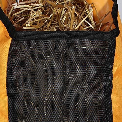 Majestic Ally 1200 D Hay Feeder Tote Bag for Horses, Sheep with Reflective Trim- Reduces Waste - Comes with 36” Hay Net. (Hunter Green) - color: Hunter Green