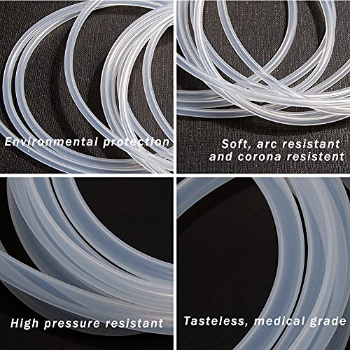 Quickun Silicone Tubing, 1/2" ID x 9/16" OD Food Grade Tubing High Temp Pure Flexible Silicone Hose Line Tube for Home Brewing, Wine Making, Beer Line, Kegerator, Aquaponics (3.28 Ft) - size: 1/2" ID-9/16" OD, style: 3.28Ft (1meter)