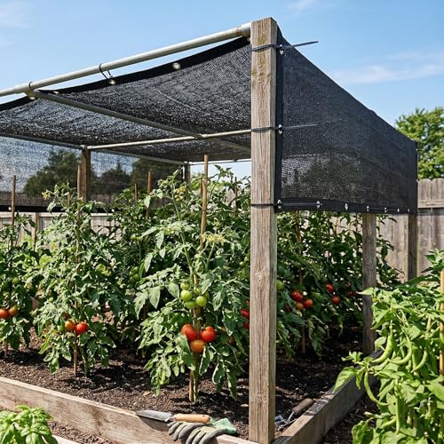 ColourTree 50% Black Shade Cloth, 8FT x 10FT Mesh Tarp, UV Resistant Netting with Upgrade Grommets for Plant Cover, Greenhouse, Chicken Coop, Barn, Kennel, Garden (We Make Custom Size)