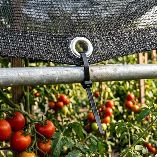 ColourTree 50% Black Shade Cloth, 8FT x 10FT Mesh Tarp, UV Resistant Netting with Upgrade Grommets for Plant Cover, Greenhouse, Chicken Coop, Barn, Kennel, Garden (We Make Custom Size)