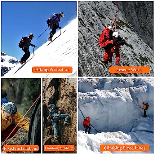 AOLEBA 10.5 mm Static Climbing Rope 10M(32ft) 20M(64ft) 30M(96ft) 50M(160ft) 70M(230ft) Outdoor Rock Climbing Rope, Escape Rope Ice Climbing Equipment Fire Rescue Parachute Rope - color: Brown, size: 160ft