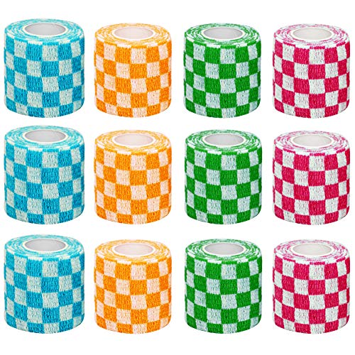 2 Inch x 5 Yards Pet Vet Wrap Self-Adhesive Cohesive Bandages for Dogs and Cats Non-Woven Fabric for Wound Care, Sprains, and Swelling,Pack of 12 Rolls