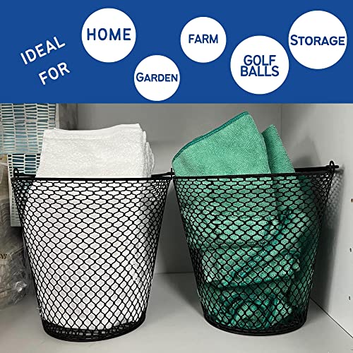 Chicken Wire Basket with Handle (2 Pack) - Ideal for Golf, Gardening, Home Organization, and Eggs