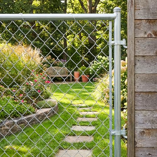 2 Pack Farm Gate Hinge Set, 5/8'' x 2'' Chain Link Female Hinge | 5/8" x 4-1/2" Wood Post Male Lag Screw Hinge Pin, Heavy Duty Fence Frame Gate Post Hinge Hardware for Fence Posts