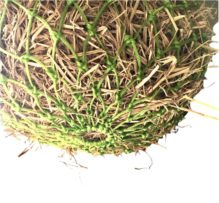 Majestic Ally 2”x2” Holes Slow Feed 40” Very Sturdy Hay Net with Bottom Ring for Desirous Horses, Nylon Rope Hanging, Adjustable Travel Feeder for Trailer, Stall, and Portable Wear. (Purple) - color: Purple